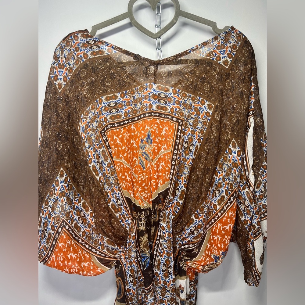 🌺Passport Sheer Boho Blouse with batwing sleeves and elastic waist🌸🌺